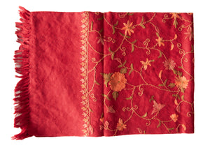 Pashmina Scarf Red With Flower