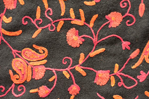 Pashmina Scarf Black With Flowers