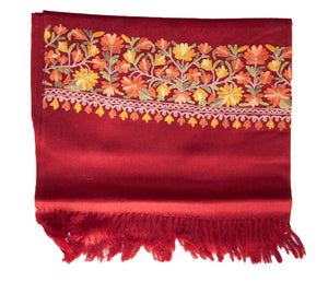 Pashmina Scarf Red With Pattern And Petal