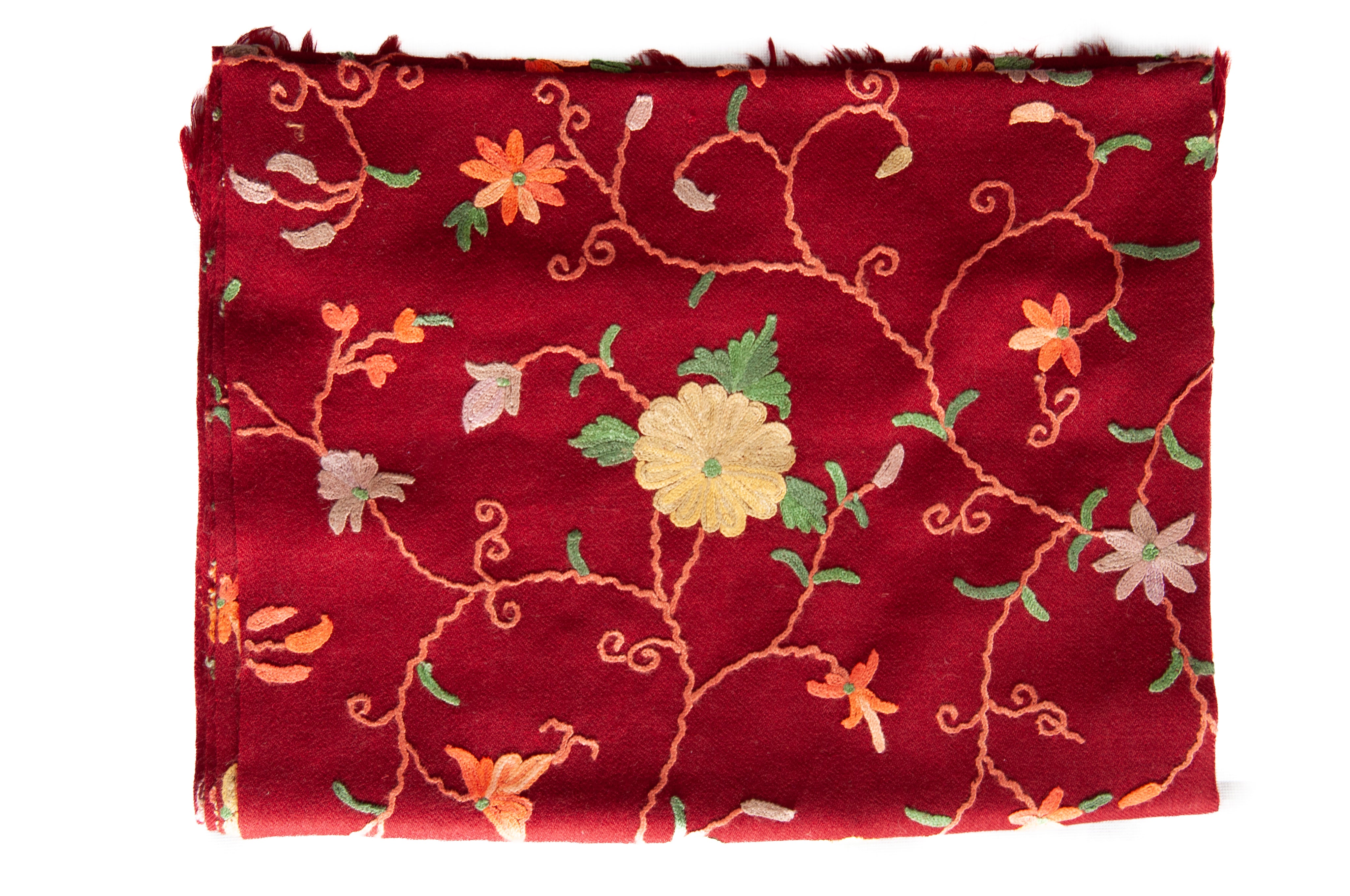 Pashmina Scarf Red With Flower 2