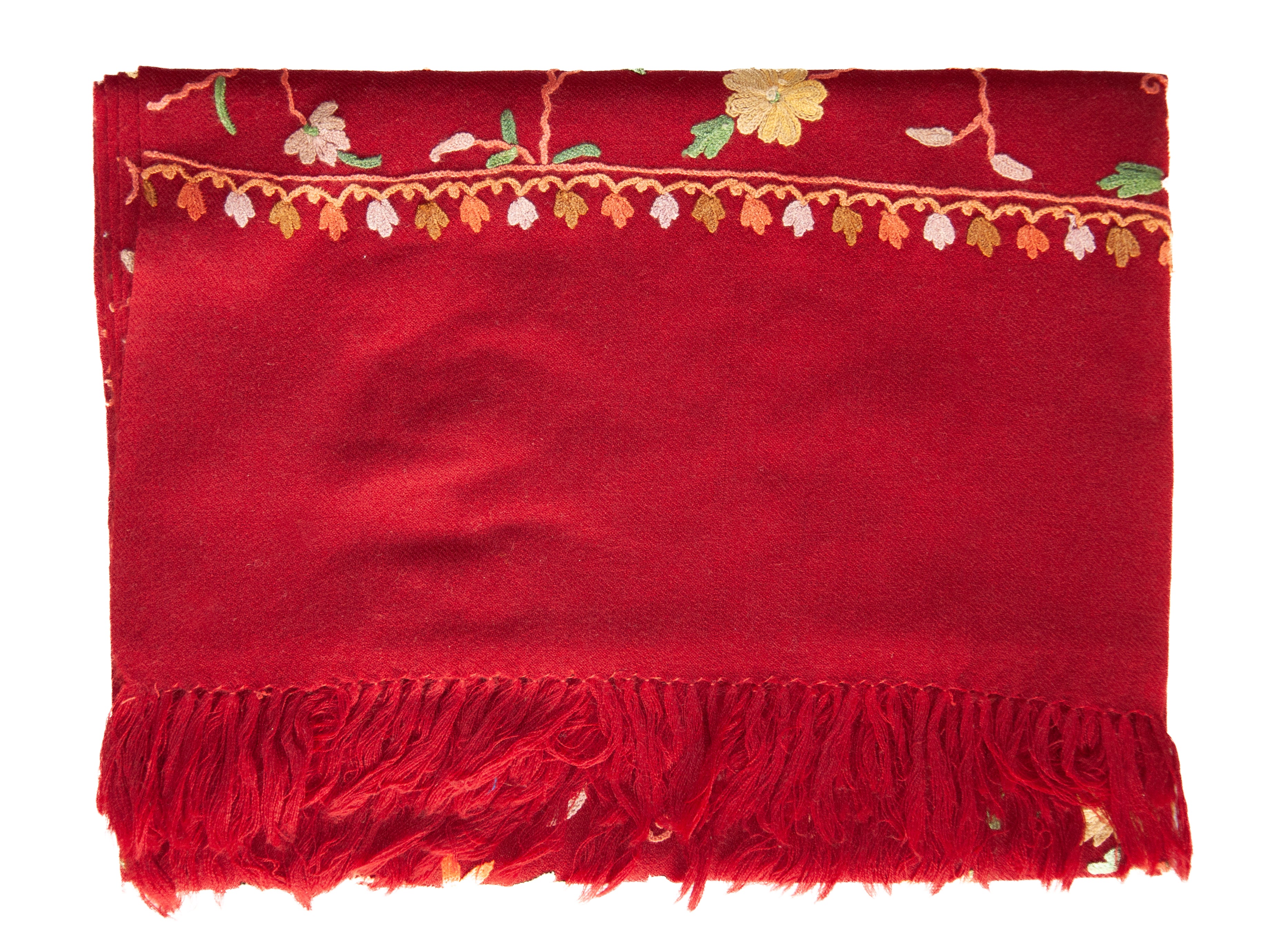 Pashmina Scarf Red With Flower 2