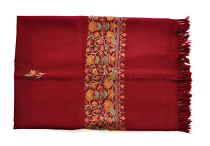 Pashmina Scarf Red With Pattern And Petal