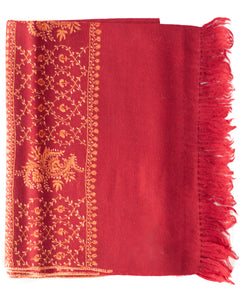 Pashmina Scarf Red With Thick Border