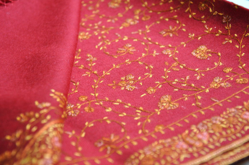 Pashmina Scarf Red With Pattern